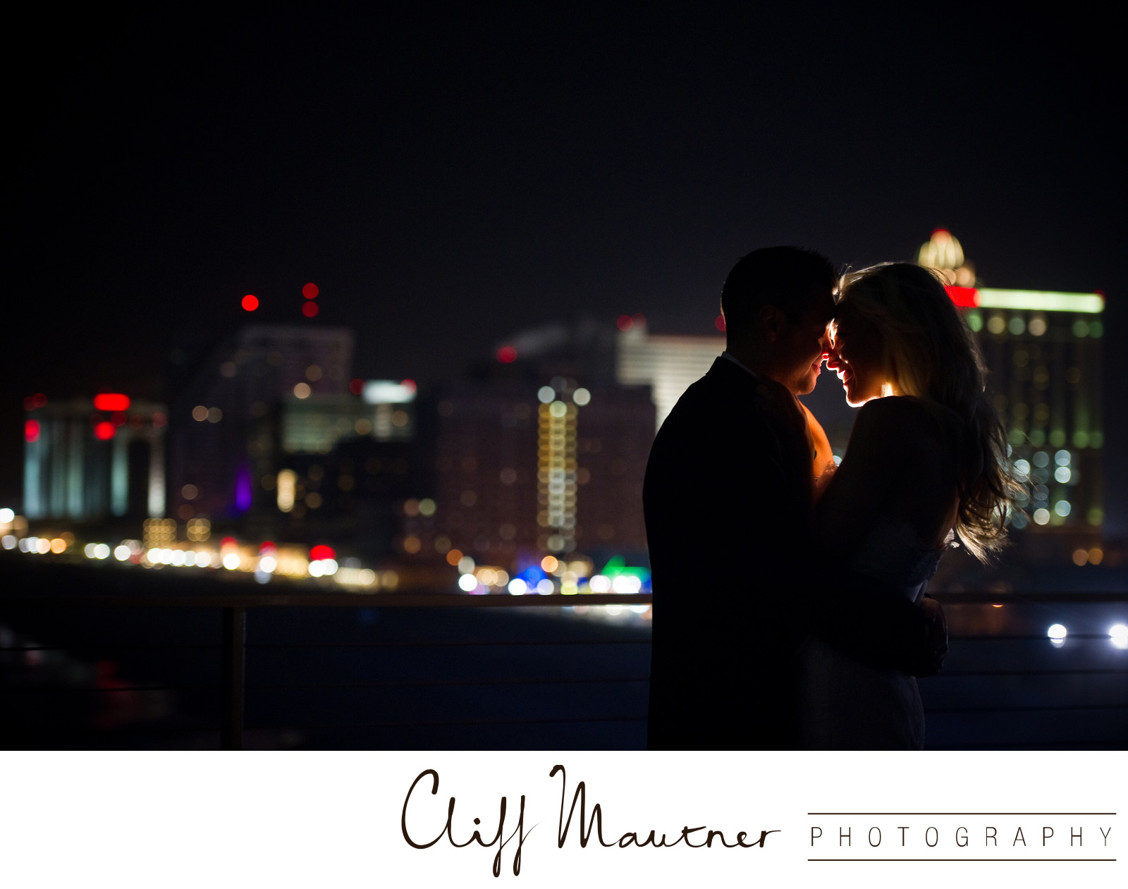 couple in the night city background