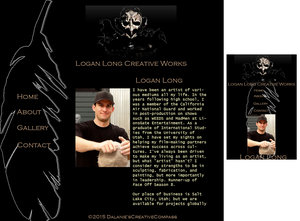 About page of first rough for Logan Long with mobile layout