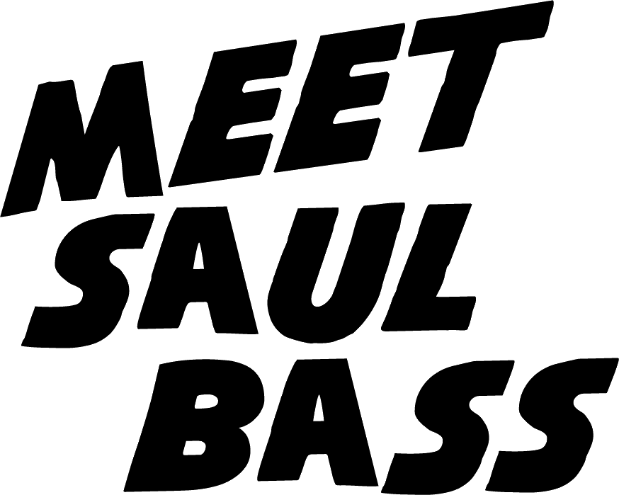 A picture of typograwphy that reads 'Meet Saul Bass' in the same font used in The Shining Movie Poster