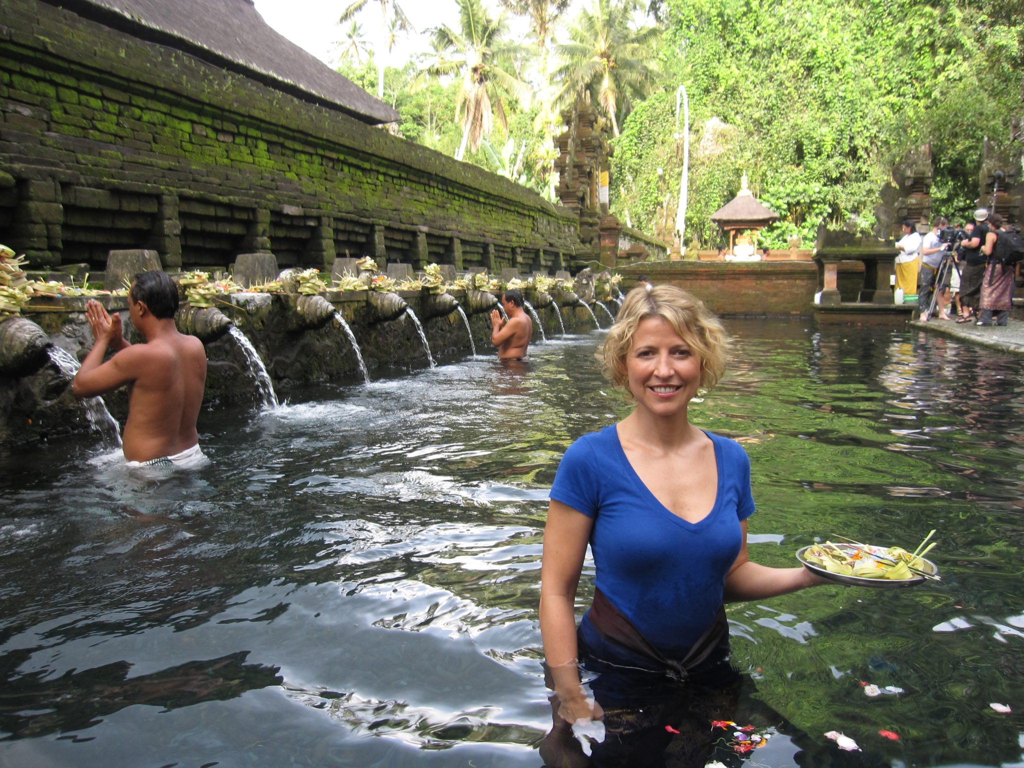 Samantha in a pool in Bali