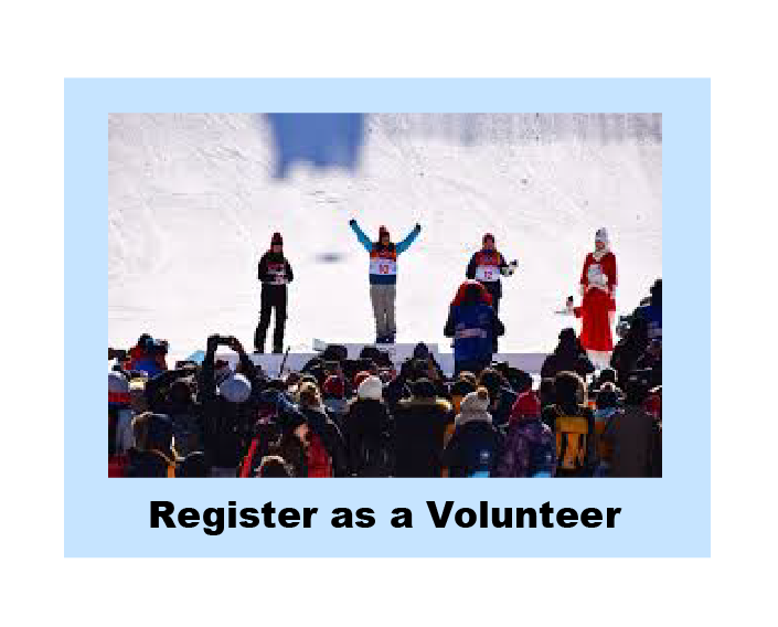Image of a crowd with the words 'Register as a Volunteer'
