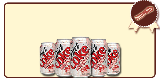 image of five diet coke with bacon cans