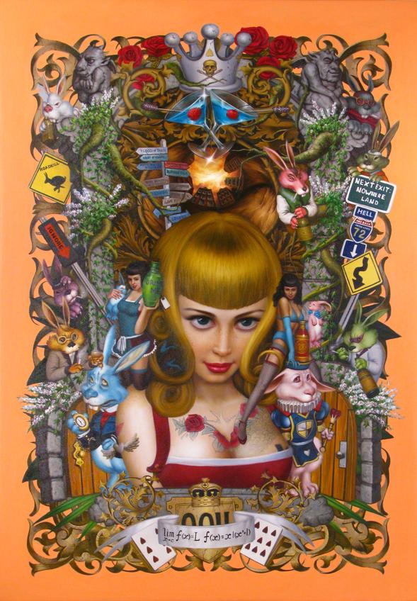 Marc Ecko Artwork: 'Alice Limits' (Oil on Canvas)