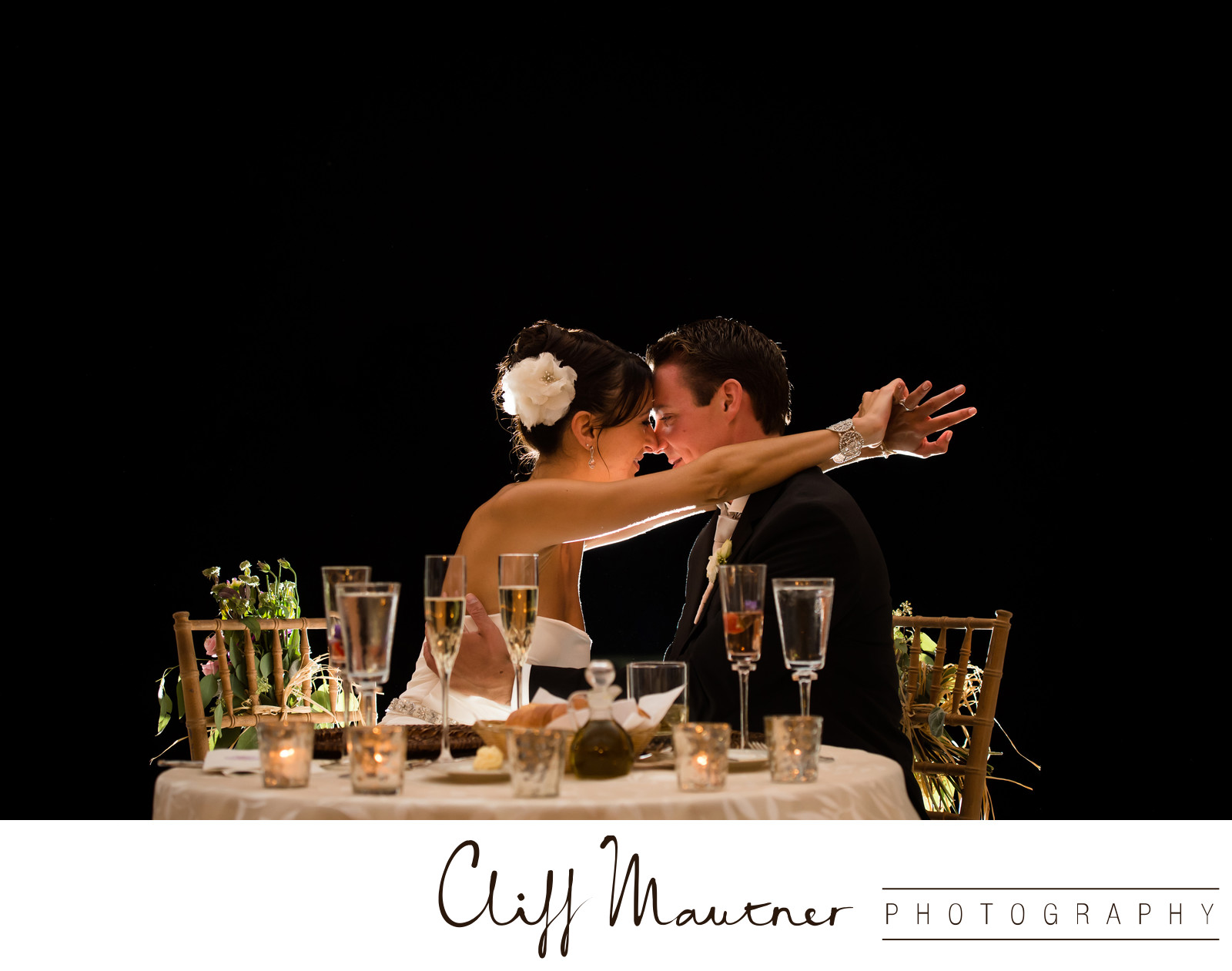couple highlight in dinning table 